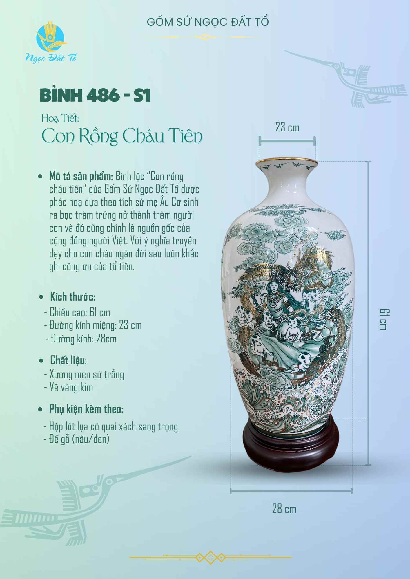 486S1 Con Rồng Cháu Tiên Vàng Kim
