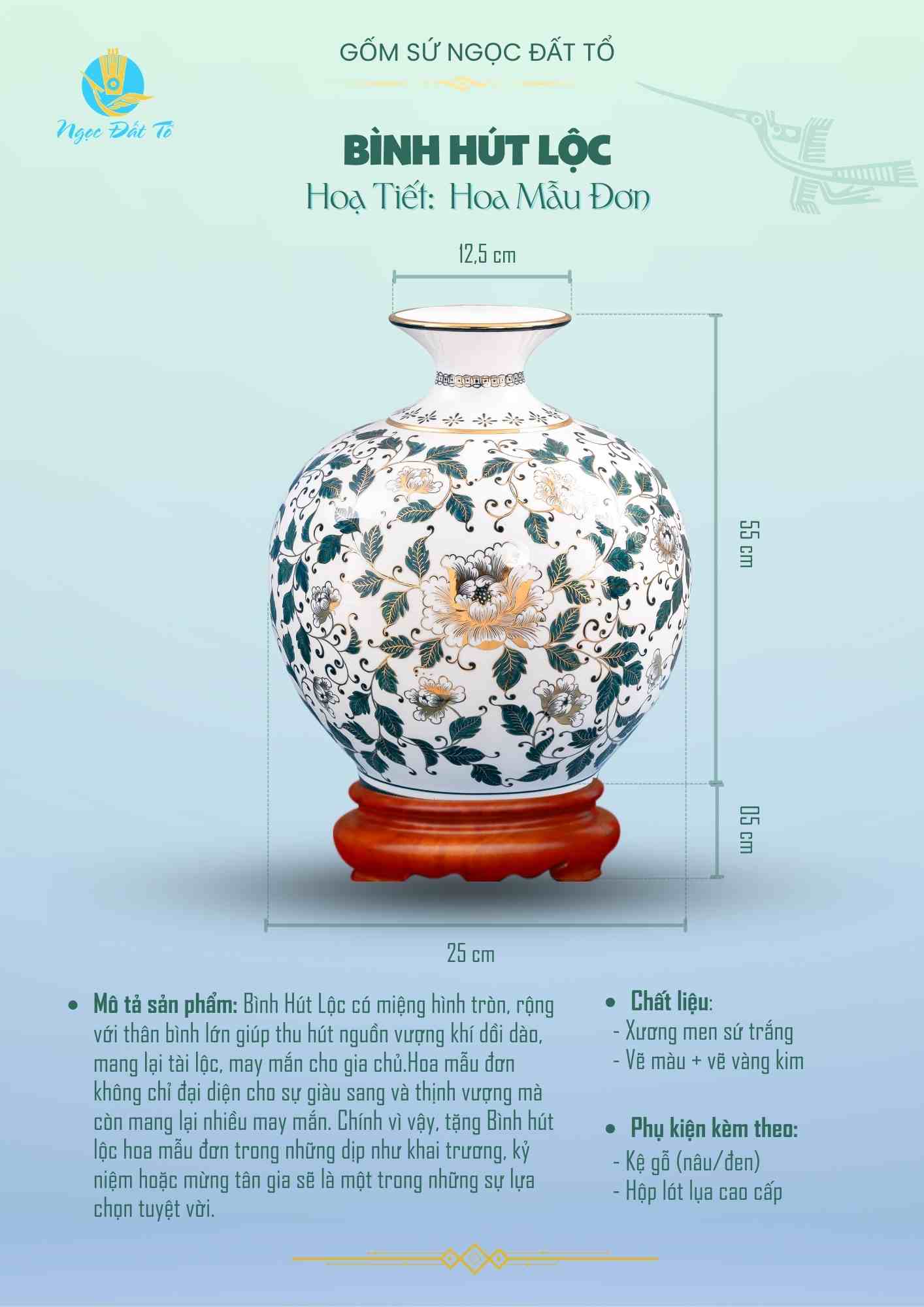 Hút lộc s2 Hoa dây vẽ vàng kim