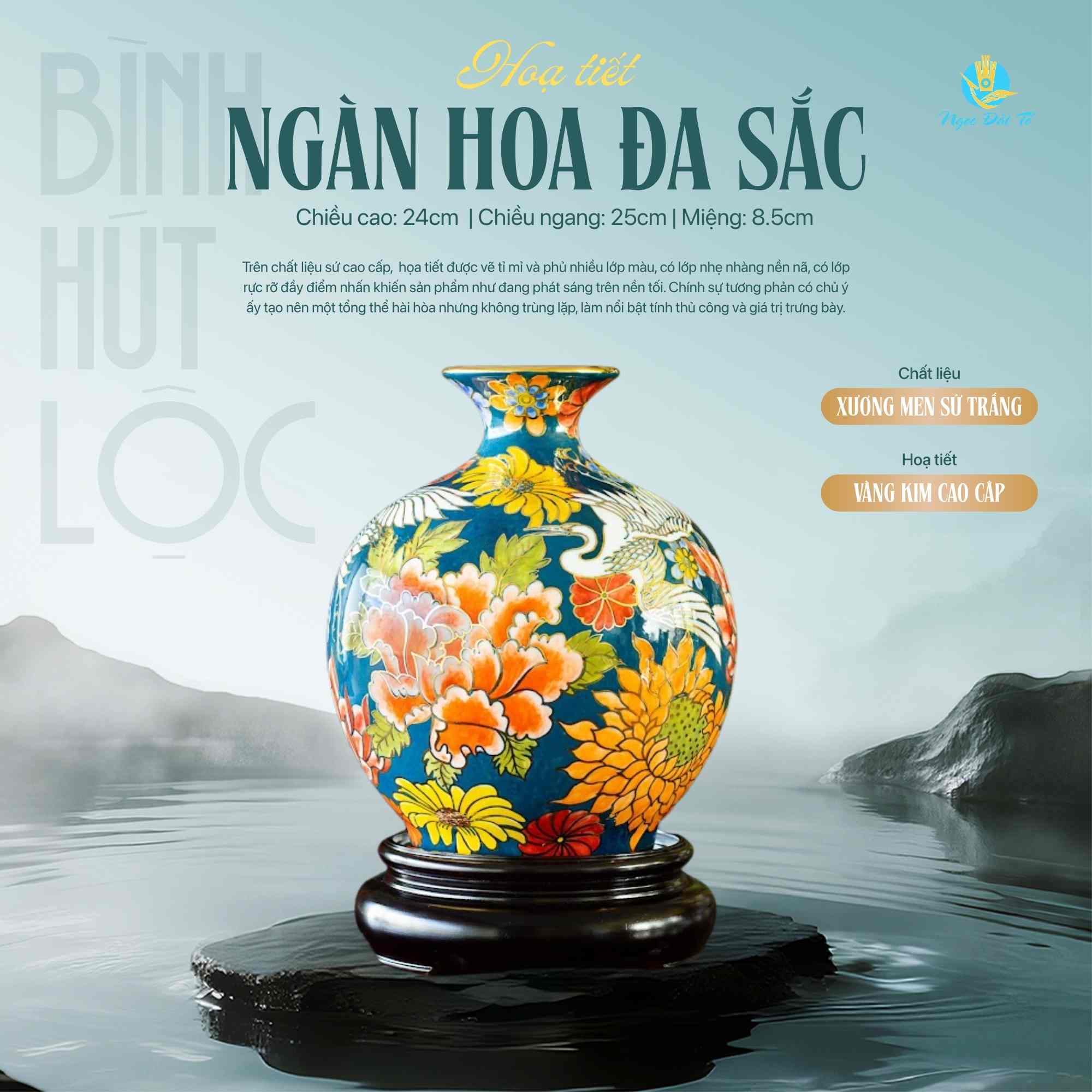 Hút lộc s4 Bách Điểu Ngàn Hoa Đa sắc vẽ vàng