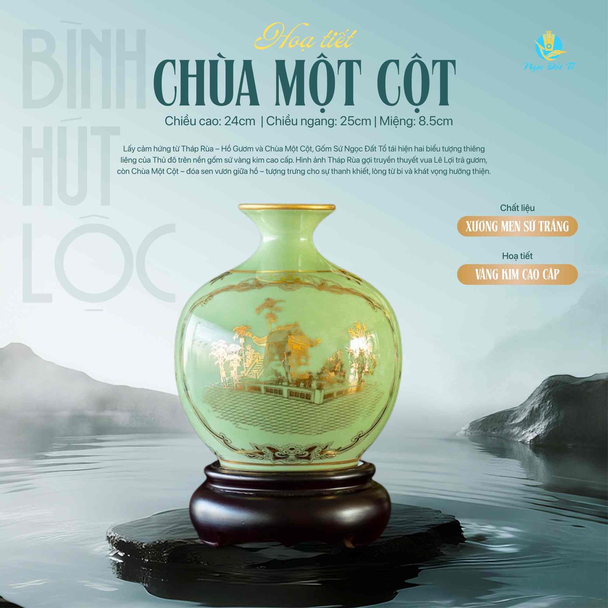 Bình Hút Lộc Họa Tiết Hồ Gươm & Chùa Một Cột