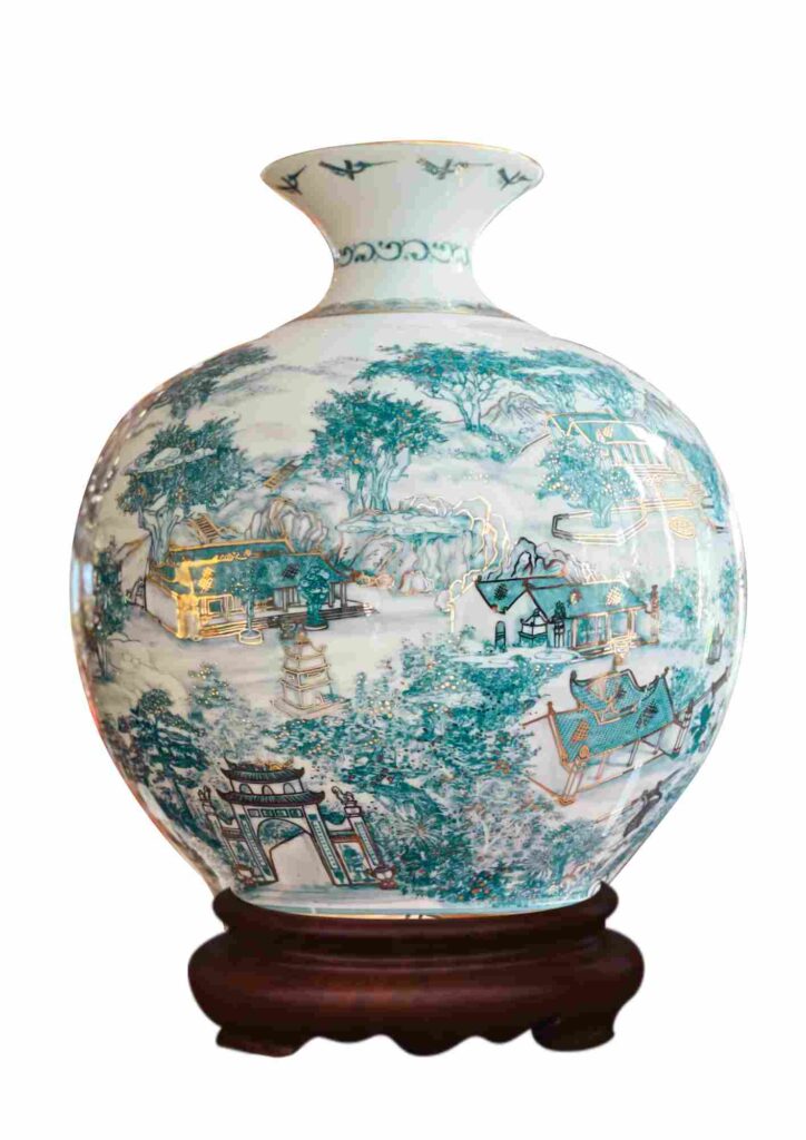 Bình hút lộc Hùng Thiêng Nghĩa Lĩnh vẽ vàng kim