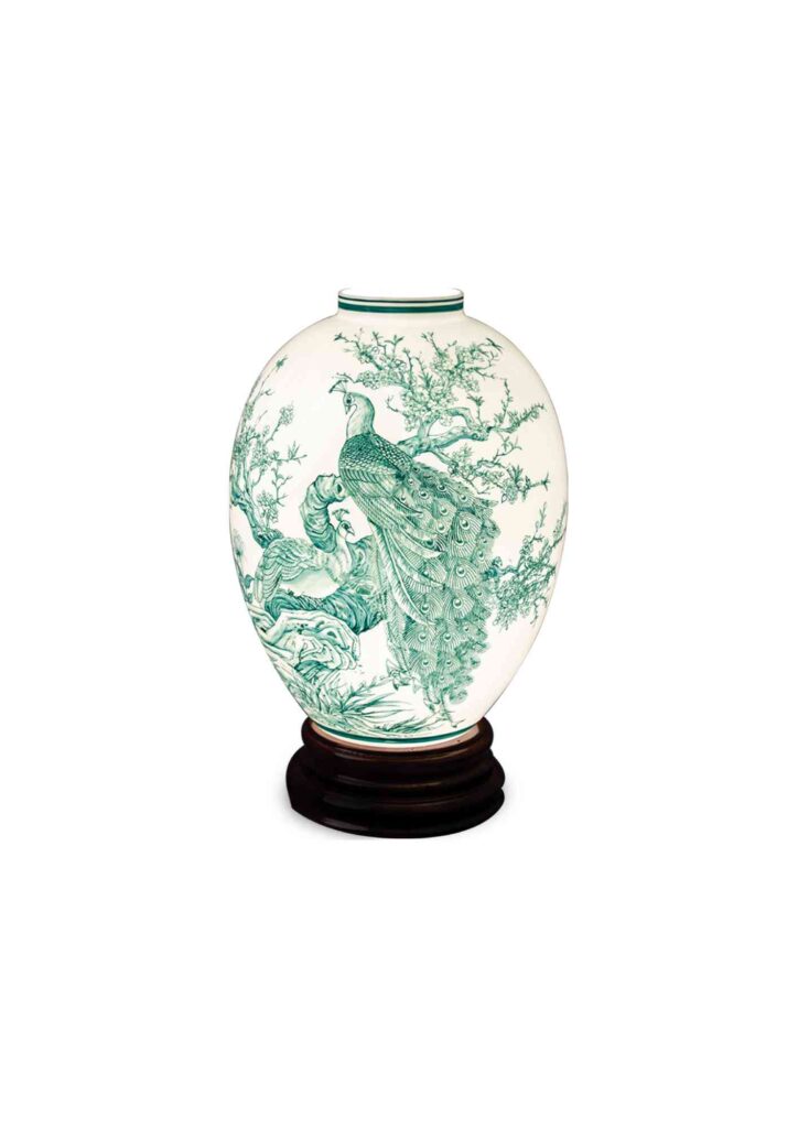 Bình giọt ngọc thấu quang - Chim Khổng Tước