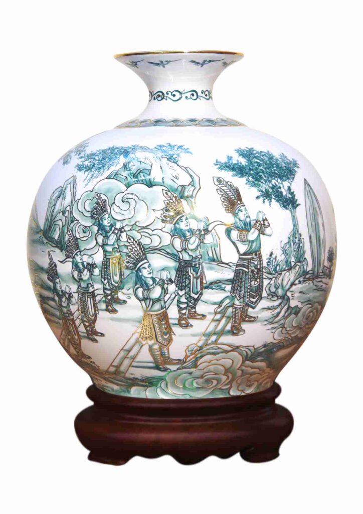 Bình hút lộc Hạt Thóc Thần vẽ vàng kim