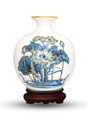 Bình Hút Lộc Hoa Sen Vẽ Vàng Kim - Z4