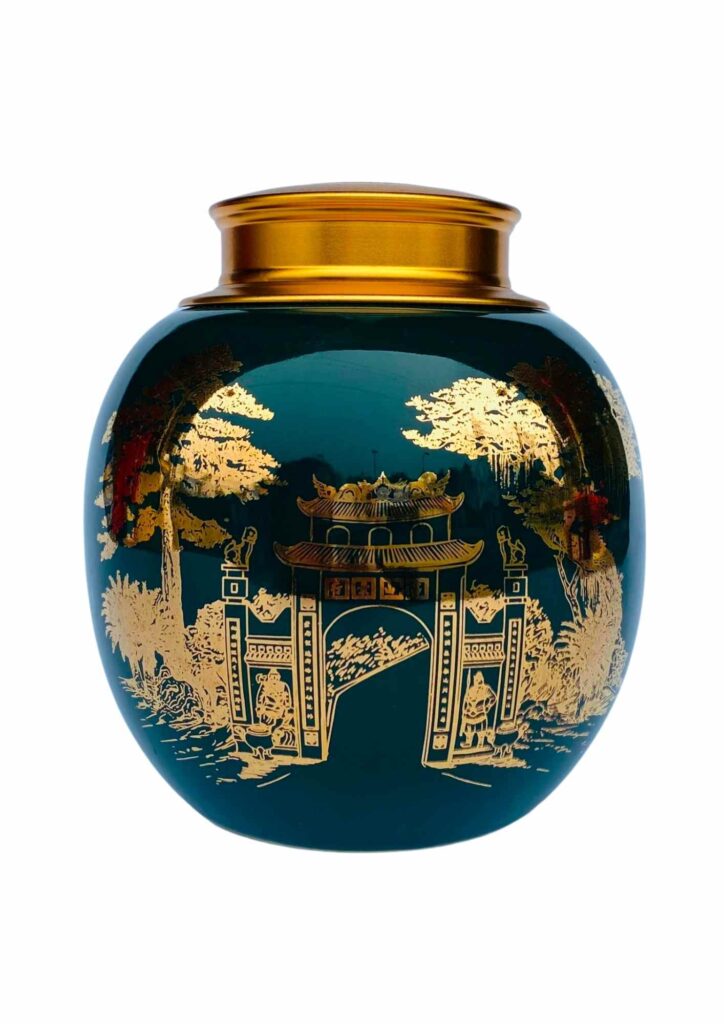 Hũ trà 13535 - Hoạ tiết vàng kim