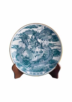 Đĩa Phong Thuỷ Con Rồng Cháu Tiên - Hoạ tiết Vàng Kim