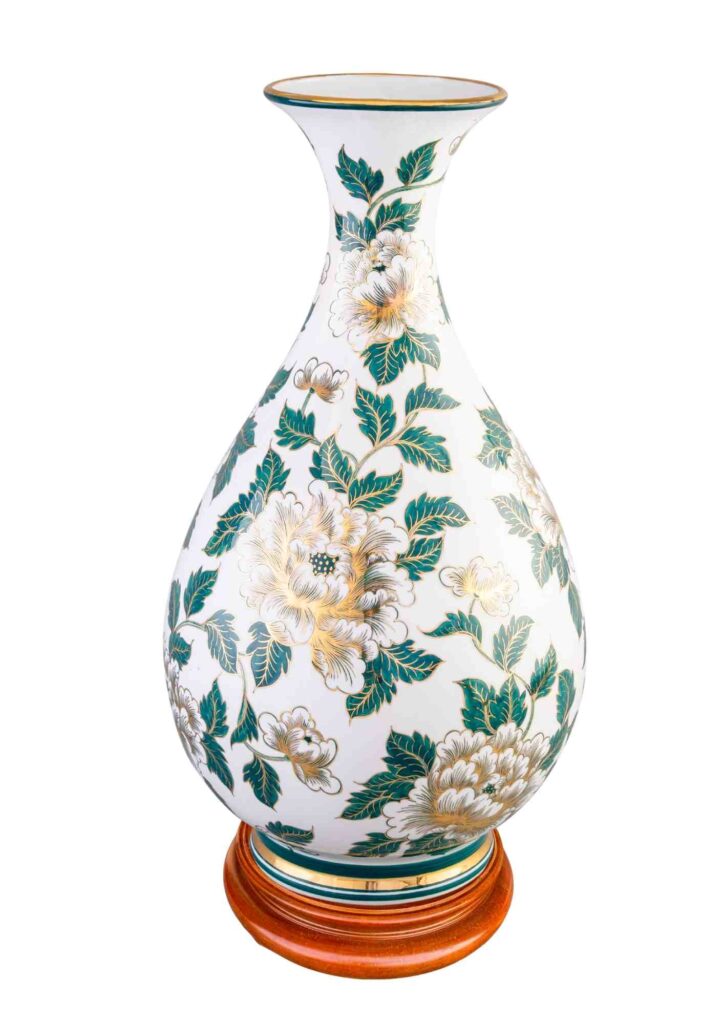 Bình ty bà hoa dây vẽ vàng kim