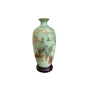 Lộc bình 486s1 men ngọc Long Phụng Sum Vầy vàng kim