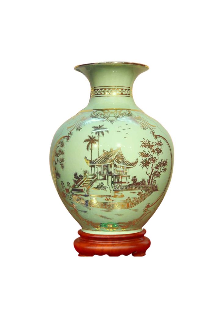 Bình Lộc Họa Tiết Chùa Một Cột & Hồ Gươm