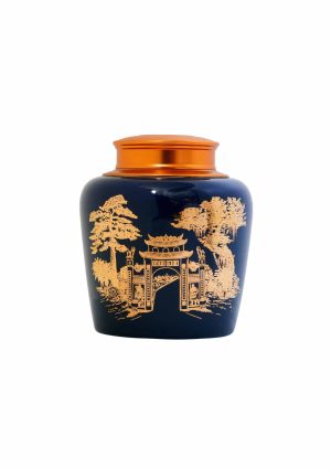 Hũ Trà HT10 - Họa Tiết Cổng Đền Hùng Vàng Kim