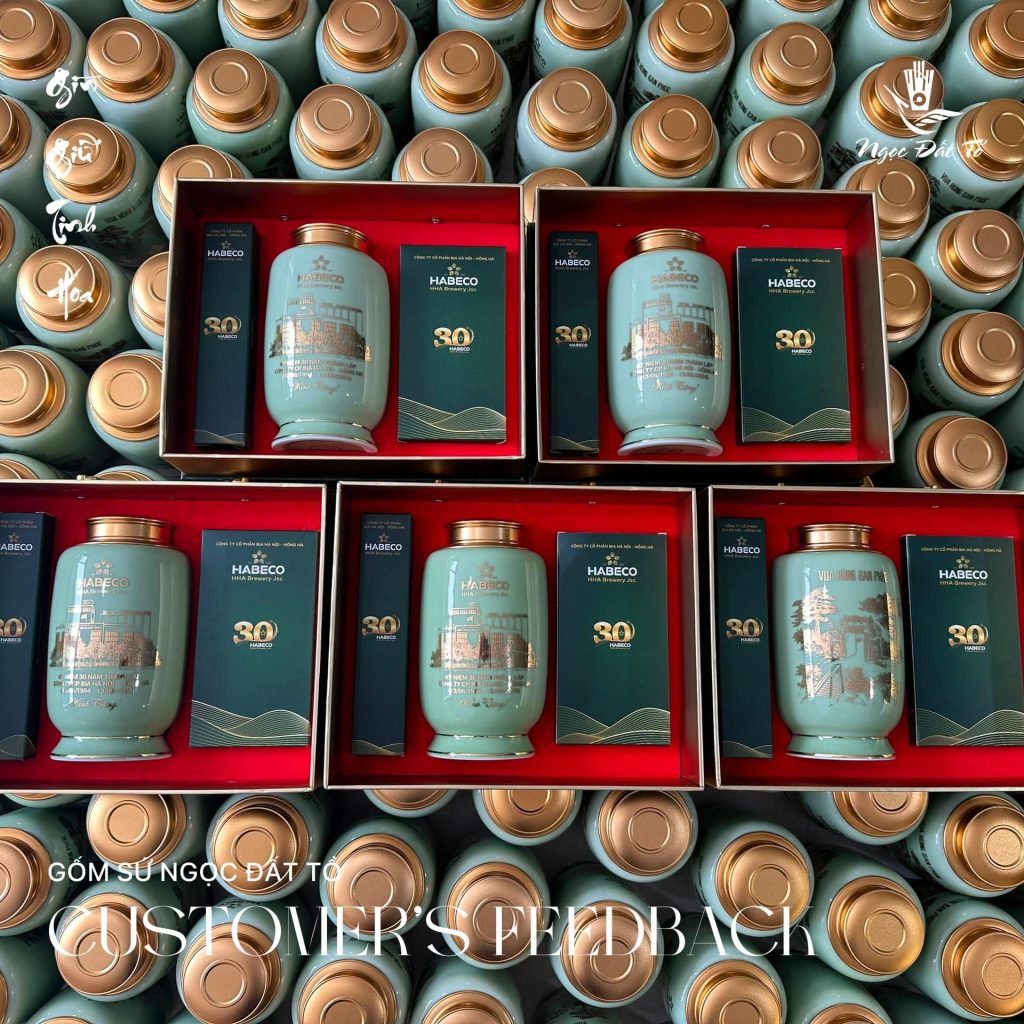 Hũ Đựng Trà Kỷ Niệm 30 Năm Thành Lập HABECO Hồng Hà
