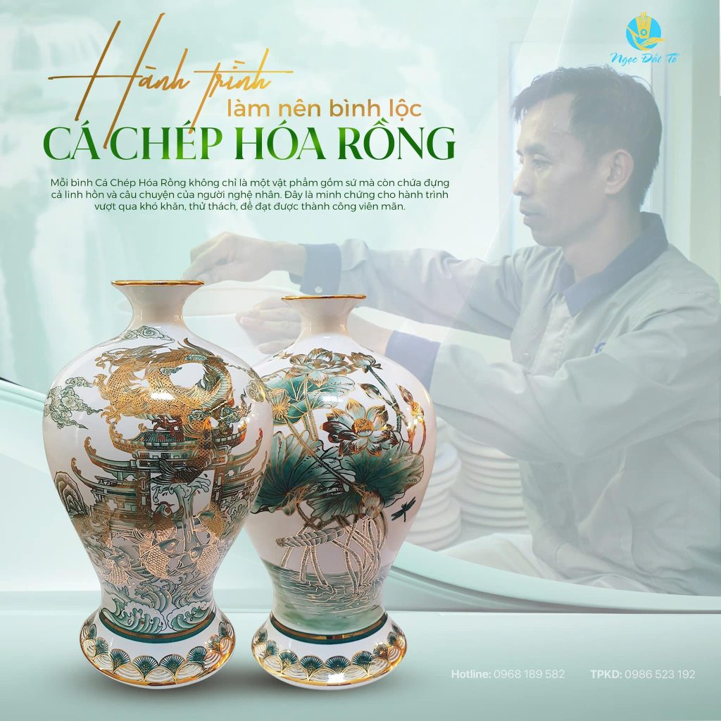 Hành trình tạo nên bình lộc Cá Chép Hóa Rồng