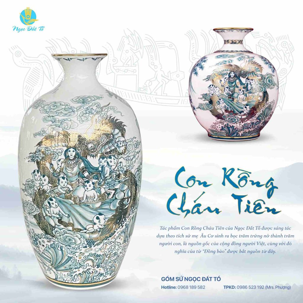 Tác phẩm sứ Con Rồng Cháu Tiên