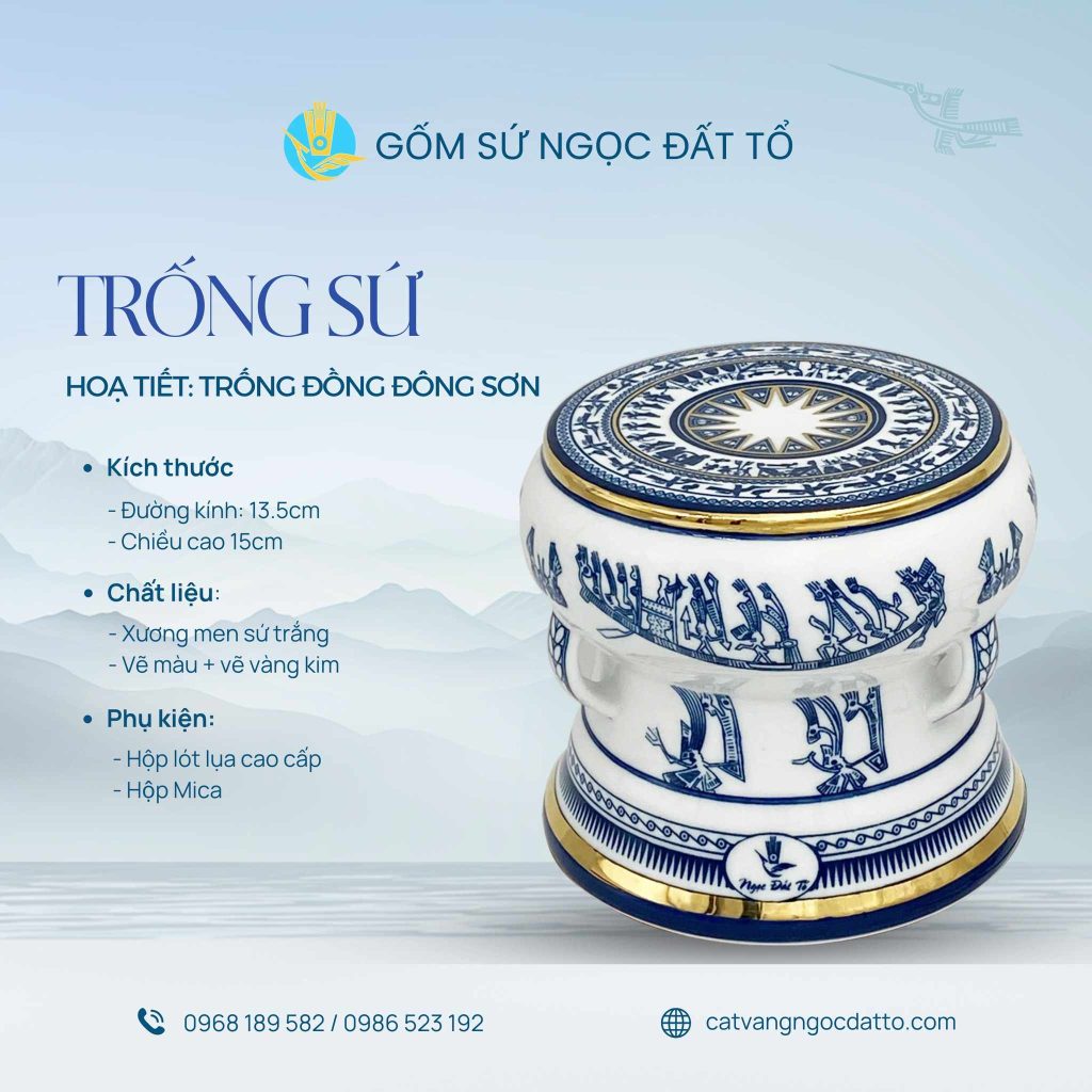 Trống sứ Ngọc Đất Tổ